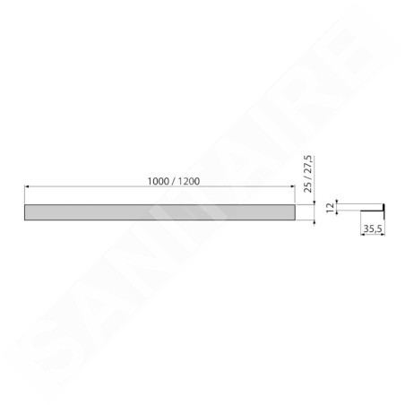 Alcadrain Douchegoten - Bande d'égalisation des sols 1000 mm, double face, hauteur de l'ourlet 12 mm, tapis en acier inoxydable