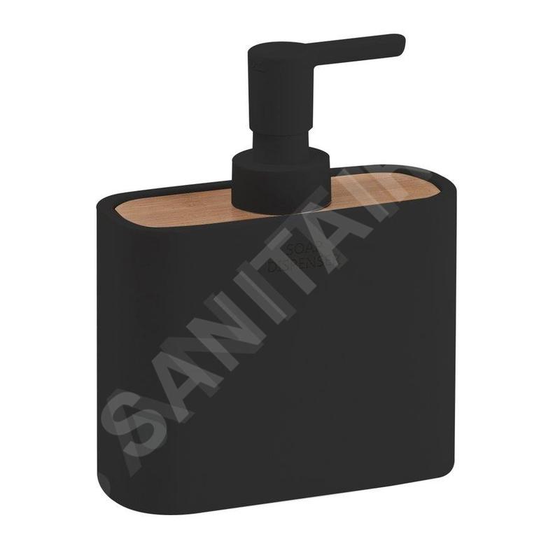 Sapho Accessoires de salle de bains Gedy - Distributeur de savon Ninfea à poser, noir/bambou 138014 Sapho Accessoires de salle de bains Gedy - Distributeur de savon Ninfea à poser, noir/bambou 138014