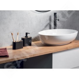 Sapho Accessoires de salle de bains Gedy - Distributeur de savon Ninfea à poser, noir/bambou 138014