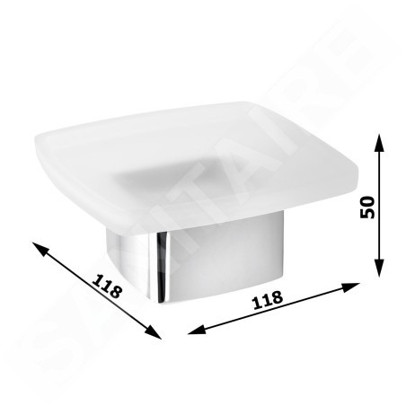 Sapho Accessoires de salle de bains Gedy - Distributeur de savon à poser Lounge, verre mat/chrome 545113