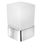 Sapho Accessoires de salle de bains Gedy - Gobelet pour brosses à dents et dentifrice, verre mat/chrome 549813