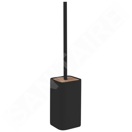 Sapho Accessoires de salle de bains Gedy - Brosse de toilette Ninfea à poser, noir/bambou 133314