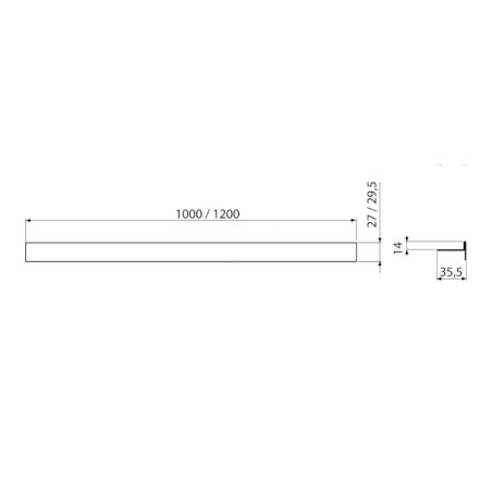 Alcadrain Douchegoten - Bande d'égalisation des sols 1000 mm, double face, hauteur de l'ourlet 14 mm, tapis en acier inoxydable