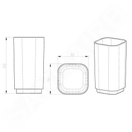 Sapho Gedy Seventy - Verre pour brosses à dents et dentifrice, à poser, gris 639808