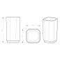 Sapho Gedy Seventy - Verre pour brosses à dents et dentifrice, à poser, blanc 639822