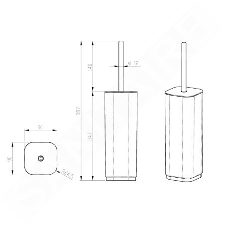 Sapho Gedy Seventy - Brosse WC à poser, noir 633414