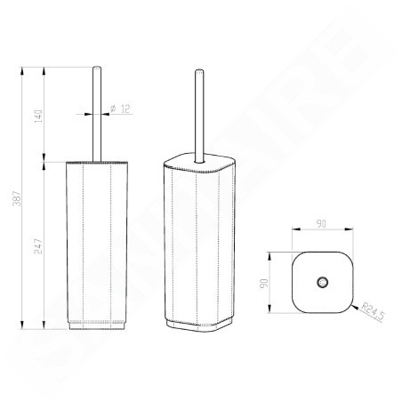 Sapho Gedy Seventy - Brosse WC sur pied, gris 633408