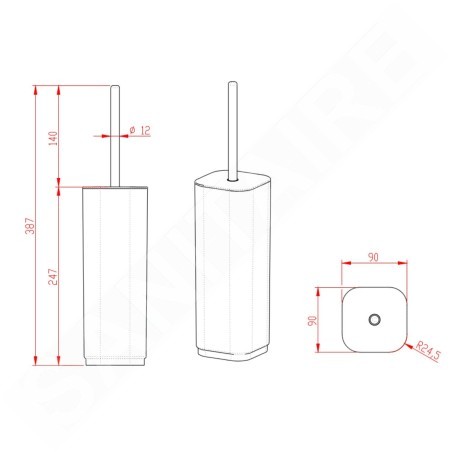 Sapho Gedy Seventy - Brosse de toilette à poser, tortora 633452