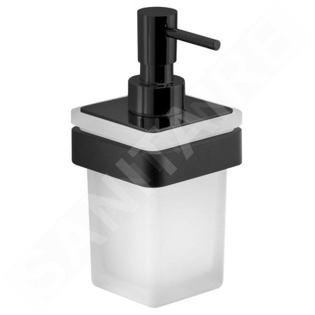 Sapho Gedy Samoa - Distributeur de savon avec support, verre dépoli/noir mat A88114