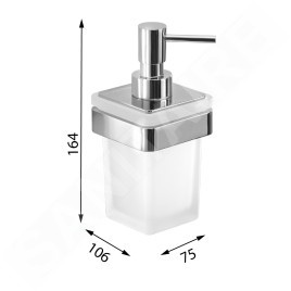 Sapho Gedy Samoa - Distributeur de savon avec support, verre dépoli/noir mat A88114