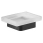 Sapho Gedy Samoa - Porte-savon avec support, verre mat/noir mat A81114
