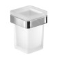 Sapho Gedy Samoa - Verre pour brosse à dents et dentifrice avec support, verre dépoli / chrome A81013