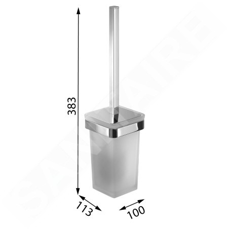 Sapho Gedy Samoa - Brosse WC murale avec support, verre mat/chrome A83313