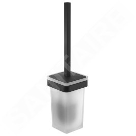 Sapho Gedy Samoa - Brosse WC murale, avec support, verre mat/noir mat A83314