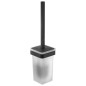Sapho Gedy Samoa - Brosse WC murale, avec support, verre mat/noir mat A83314