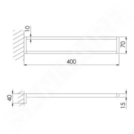 Steinberg 460 - Porte-serviettes, longueur 400 mm, chrome 460 2550