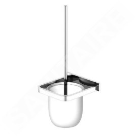 Steinberg 450 - Brosse murale WC avec support, verre blanc / chrome 450 2901