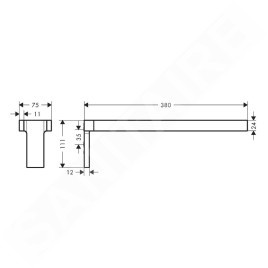 Axor Universal Rectangular - Porte-serviettes, longueur 380 mm, chrome 42622000