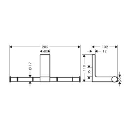 Axor Universal Rectangular - Double porte-papier, chrome 42657000