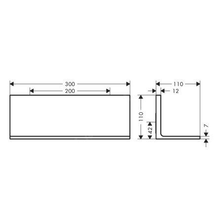 Axor Universal Rectangular - Étagère, longueur 300 mm, chrome 42644000