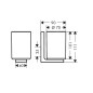 Axor Universal Rectangular - Verre pour brosse à dents et dentifrice avec support, blanc / chrome 42604000