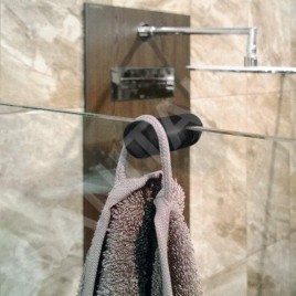 Sapho Accessoires - Crochet pour paroi de douche, noir mat 1301-08B