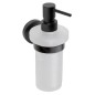 Sapho X-Round - Distributeur de savon avec support, verre mat / noir XR101B