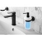 Sapho X-Round - Distributeur de savon avec support, verre mat / noir XR101B