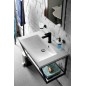 Sapho X-Round - Distributeur de savon avec support, verre mat / noir XR101B