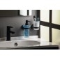 Sapho X-Round - Distributeur de savon avec support, verre mat / noir XR101B