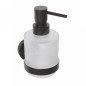 Sapho X-Round - Distributeur de savon avec support, verre mat / noir XR103B