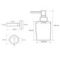 Sapho X-Round - Distributeur de savon avec support, verre mat / noir XR103B