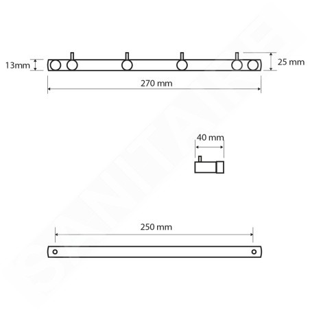 Sapho X-Round - Patère, noir XR204B