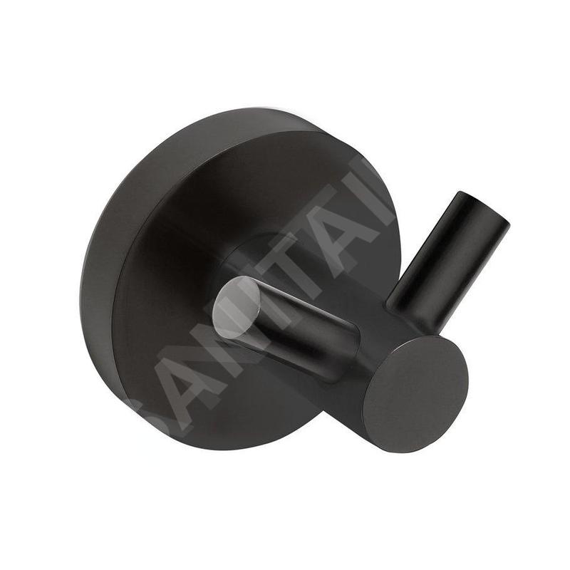 Sapho X-Round - Patère double, noir XR202B