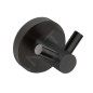 Sapho X-Round - Patère double, noir XR202B
