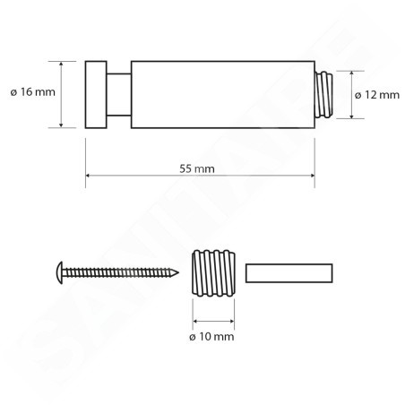 Sapho X-Round - Patère, noir XR213B