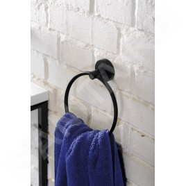 Sapho X-Round - Porte-serviettes, noir XR411B