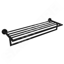 Sapho X-Round - Étagère avec porte-serviettes, longueur : 55 cm, noir XR421B