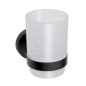 Sapho X-Round - Verre pour brosse à dents et dentifrice, verre mat / noir XR903B