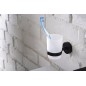 Sapho X-Round - Verre pour brosse à dents et dentifrice, verre mat / noir XR903B