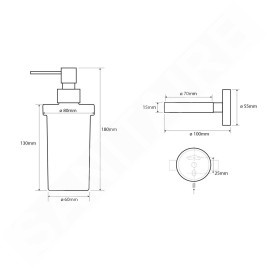 Sapho X-Round - Distributeur de savon avec support, verre dépoli / blanc XR101W