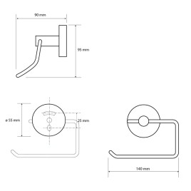 Sapho X-Round - Porte-rouleaux WC, blanc XR704W