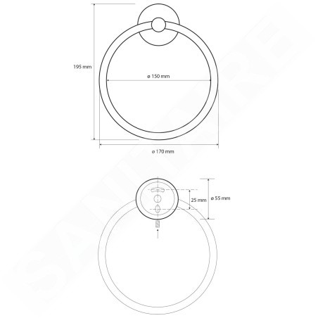 Sapho X-Round - Porte-serviettes, blanc XR411W