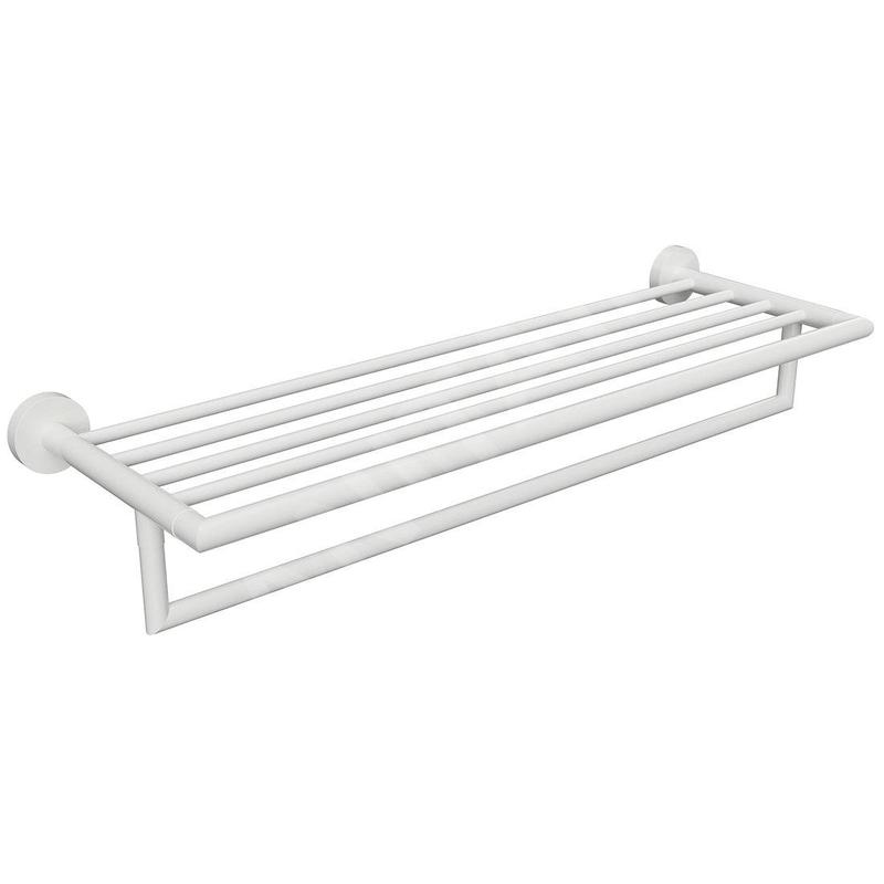 Sapho X-Round - Étagère avec porte-serviettes, longueur : 55 cm, blanc XR421W