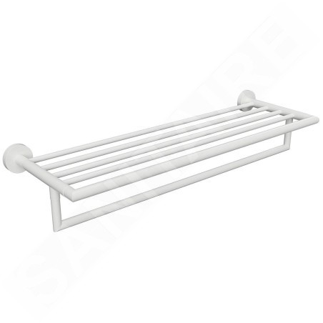 Sapho X-Round - Étagère avec porte-serviettes, longueur : 55 cm, blanc XR421W