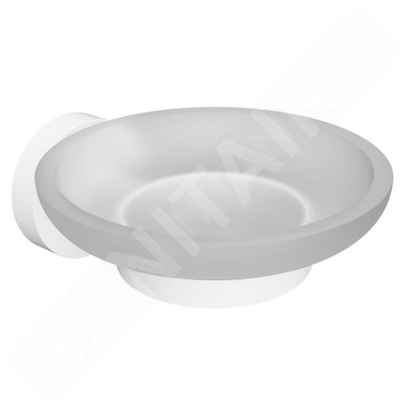 Sapho X-Round - Porte-savon avec support, verre dépoli / blanc XR803W