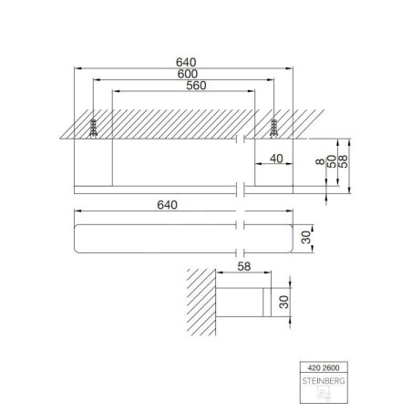 Steinberg 420 - Porte-serviettes, longueur : 64 mm, chrome 420 2600