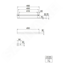 Steinberg 420 - Porte-serviettes, longueur : 49 mm, chrome 420 2645