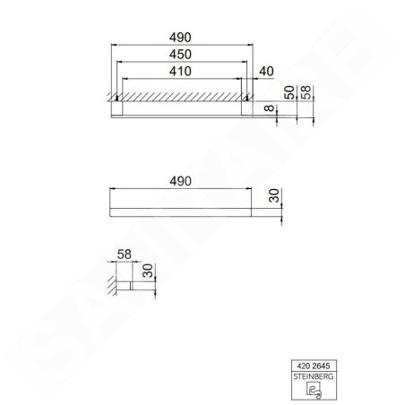 Steinberg 420 - Porte-serviettes, longueur : 49 mm, chrome 420 2645