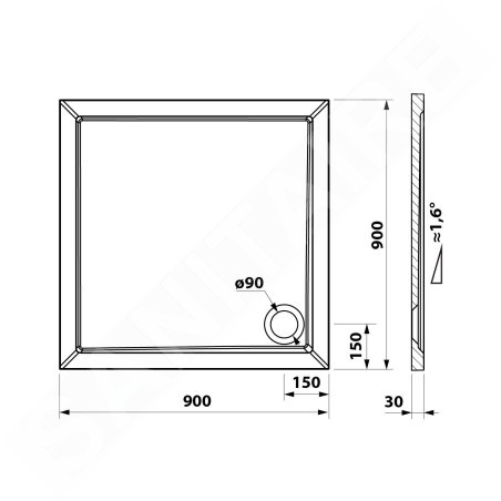 Bruckner Else - Receveur de douche 90x90 cm, blanc 800.112.4